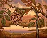 Vladimir Kush walnut of eden painting